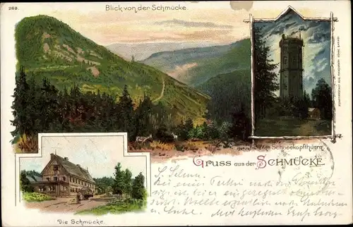 Litho Gehlberg in Thüringen, Schmücke, Schneekopfturm