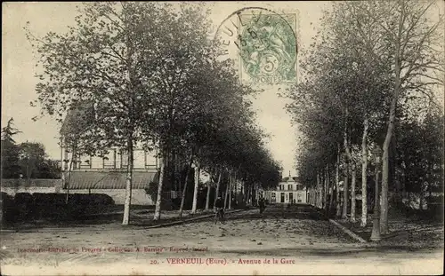 Ak Verneuil Eure, Avenue de la Gare