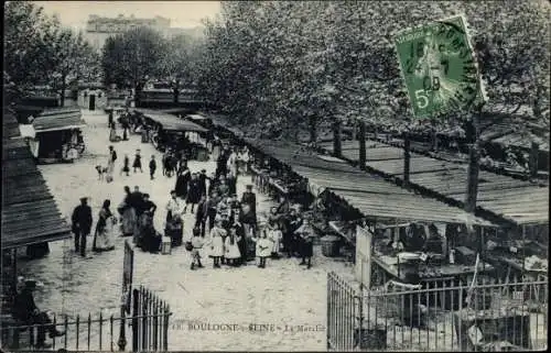 Ak Boulogne sur Seine Hauts de Seine, Le Marche