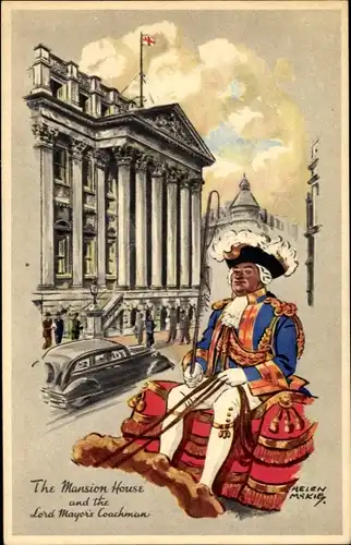 Künstler Ak McKie, Helen, London City, Mansion House, Lord Mayor's Coachman