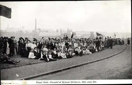 Ak Edinburgh Schottland, Royal Visit, Parade of School Children 19 07 1911