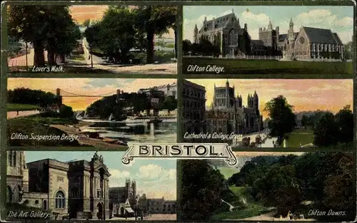 Ak Bristol South West England, Clifton College, Cathedral, Clifton Downs, Art Gallery