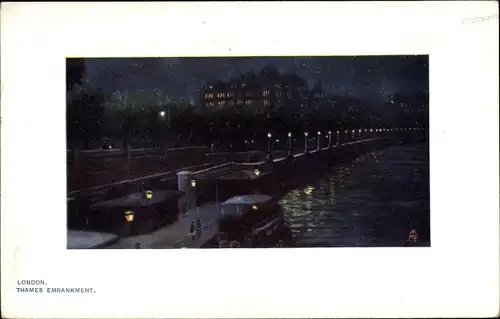 Künstler Ak London City, Thames Embankment