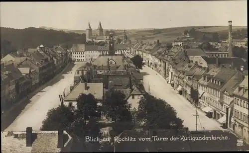 Ak Rochlitz an der Mulde, Panorama vom Turm der Kunigundenkirche