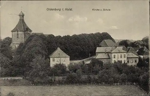 Ak Oldenburg in Holstein, Kirche, Schule