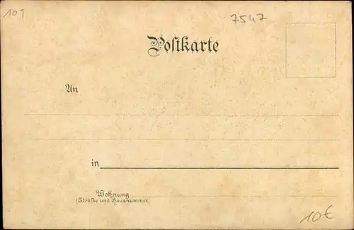 Mondschein Litho Bad Wildbad im Schwarzwald, Olgastraße, Trinkhalle