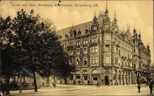 Ak Strasbourg Straßburg Elsass Bas Rhin, Germania Restaurant