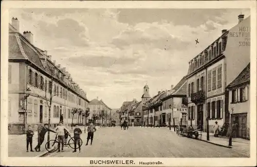 Ak Bouxwiller Buchsweiler Elsass Bas Rhin, Hauptsstraße, Hotel, Restaurant