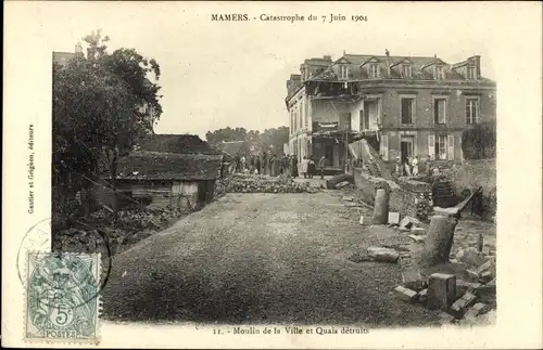 Ak Mamers Sarthe, Catastrophe du 1904