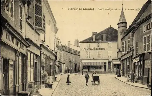 Ak Paray le Monial Saône et Loire, Place Guignaut