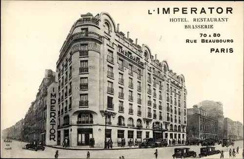Ak Paris III, Hotel L'Imperator, Rue Beaubourg