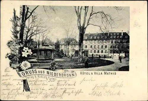 Ak Niederbronn les Bains Bas Rhin, Hotel, Villa Mathis