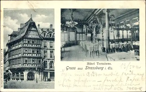 Ak Strasbourg Straßburg Elsass Bas Rhin, Hotel Terminus