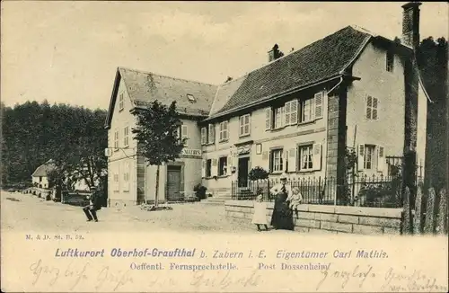 Ak Graufthal Eschbourg Eschburg Elsass Bas Rhin, Gasthaus