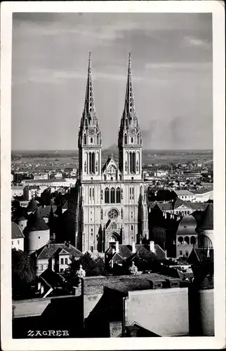 Ak Zagreb Kroatien, Blick auf den Ort