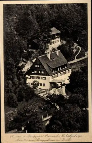 Ak Bad Berneck im Fichtelgebirge Bayern, Sanatorium Kneippheim zur Quelle, Fliegeraufnahme