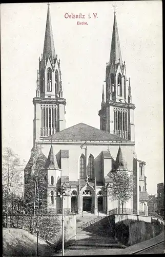 Ak Oelsnitz im Vogtland, Kirche