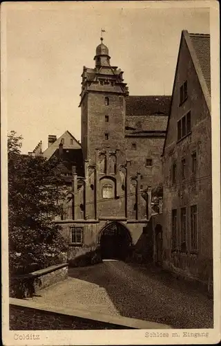 Ak Colditz in Sachsen, Schloss, Eingang