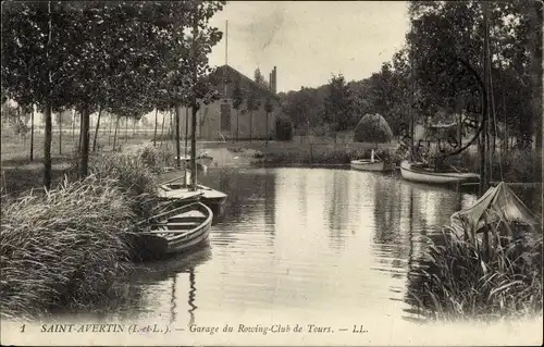 Ak Saint Avertin Indre et Loire, Garage du Rowing Club de Tours