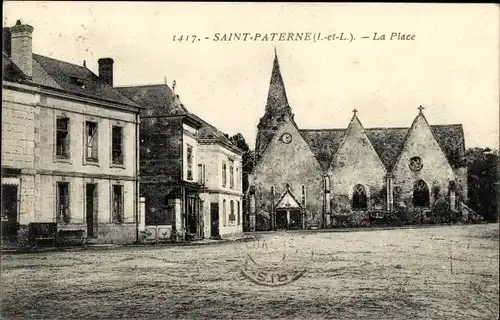 Ak Saint Paterne Indre et Loire, La Place