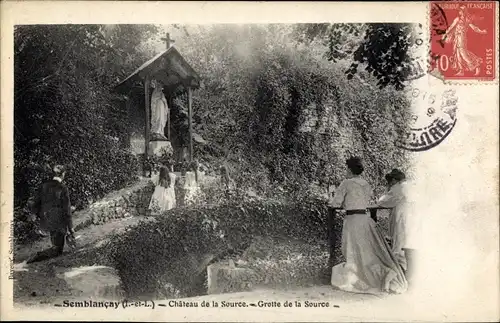 Ak Semblancay Indre et Loire, Chateau de la Source, Grotte de la Source