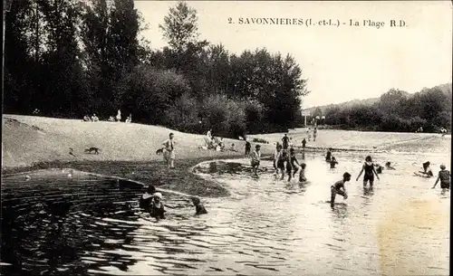 Ak Savonnières Indre et Loire, La Plage