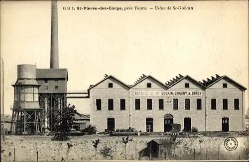 Ak Saint Pierre des Corps Indre et Loire, Usine de Saint Gobain