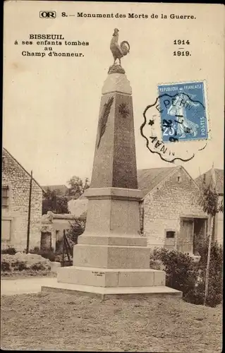 Ak Bisseuil Marne, Monument aux Morts de la Guerre