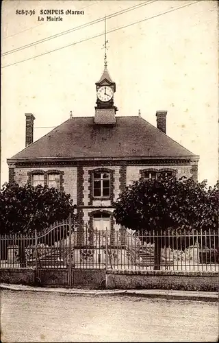 Ak Sompuis Marne, La Mairie
