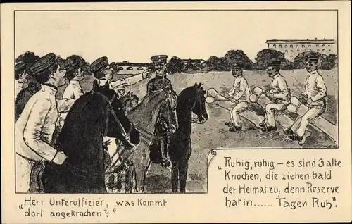 Ak Deutsche Soldaten im Kaiserreich, Reservisten können bald in die Heimat zurückkehren