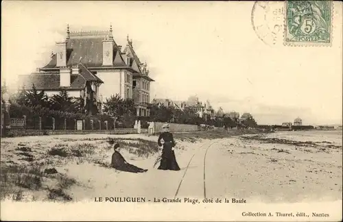 Ak Pouliguen Loire-Atlantique, La Grande Plage, cote de la Baule