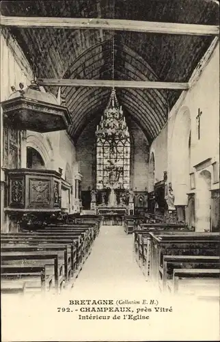 Ak Champeaux Ille et Vilaine, Interieur de l'eglise