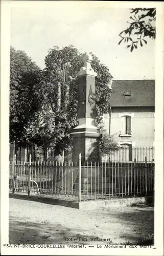 Ak Saint Brice Courcelles Marne, Le monument aux morts