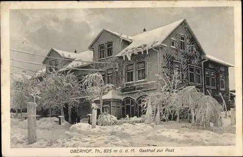Ak Oberhof im Thüringer Wald, Gasthof zur Post, Winter