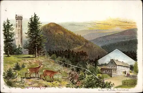 Litho Gehlberg in Thüringen, Schmücke, Schneekopfturm