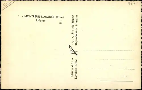 Ak Montreuil L'Argille Eure, L'Eglise