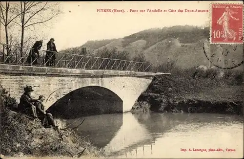 Ak Pîtres Eure, Pont sur l'Andelle et Cote de Deux Amants