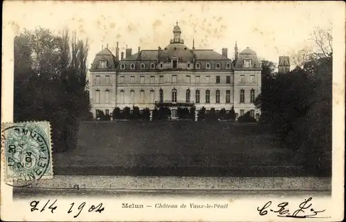 Ak Melun Seine et Marne, Chateau de Vaux le Penil