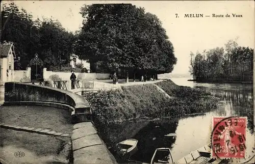 Ak Melun Seine et Marne, Route te Vaux