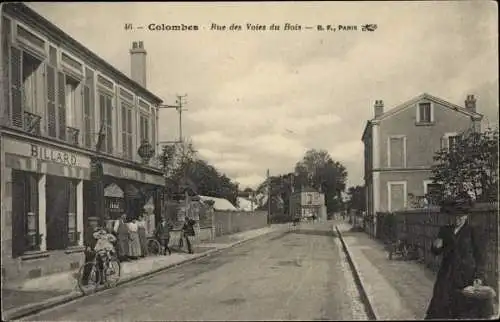 Ak Colombes Hauts de Seine, Rue des Voies du Bois