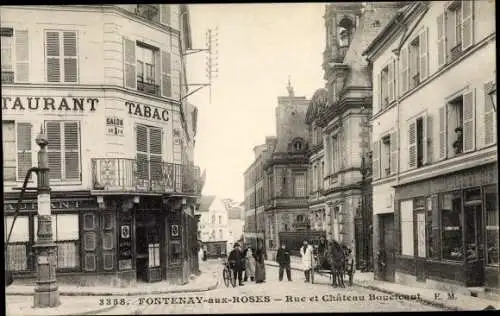 Ak Fontenay aux Roses Hauts de Seine, Rue et Chateau Boucicaut