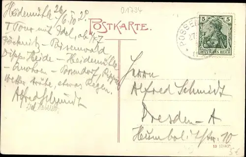Ak Wendischkarsdorf Karsdorf Rabenau, Heidemühle, Sommerfrische