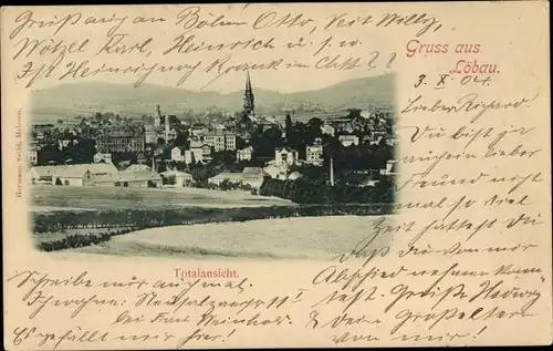Ak Löbau in Sachsen, Blick auf den Ort