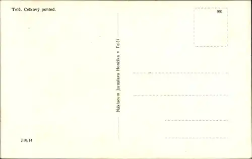 Ak Telč Teltsch Kraj Vysocina, Totalansicht der Ortschaft