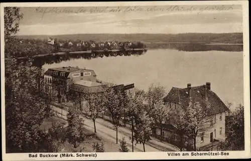 Ak Buckow in der Märkischen Schweiz, Villen am Schermützel See