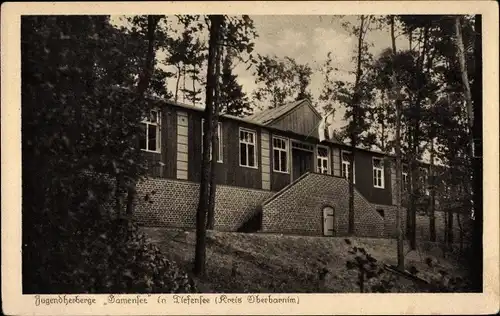 Ak Tiefensee Werneuchen in Brandenburg, Jugendherberge Damensee