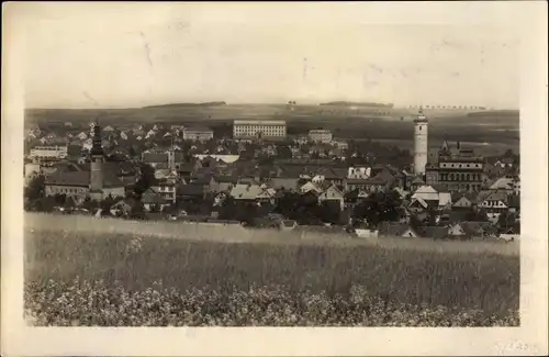 Foto Ak Domažlice Taus Region Pilsen, Blick auf den Ort