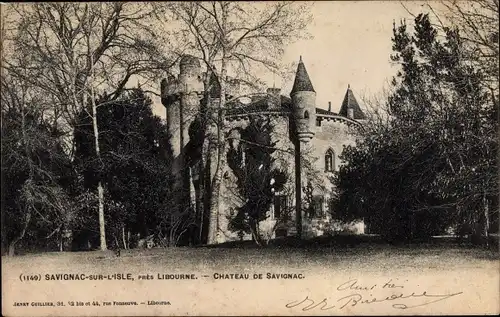 Ak Savignac sur l'Isle, Chateau de Savignac