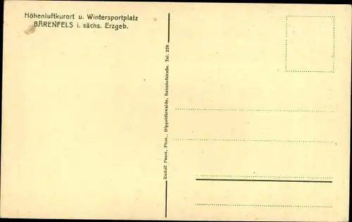 Ak Bärenfels Altenberg im Erzgebirge, Schülerinnenheim Altes Forsthaus