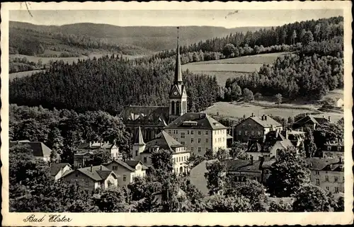 Ak Bad Elster im Vogtland, Teilansicht mit Kirche